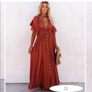 Anika dress from VICI maxi button ruffle small